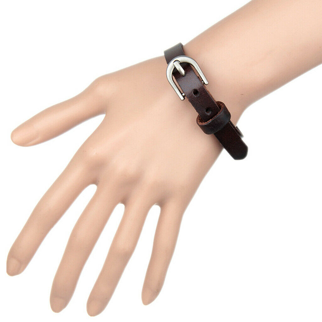 2 Pieces Chic Cow Leather Wristband Cuff Bracelet Bangle Charm Women Jewelry