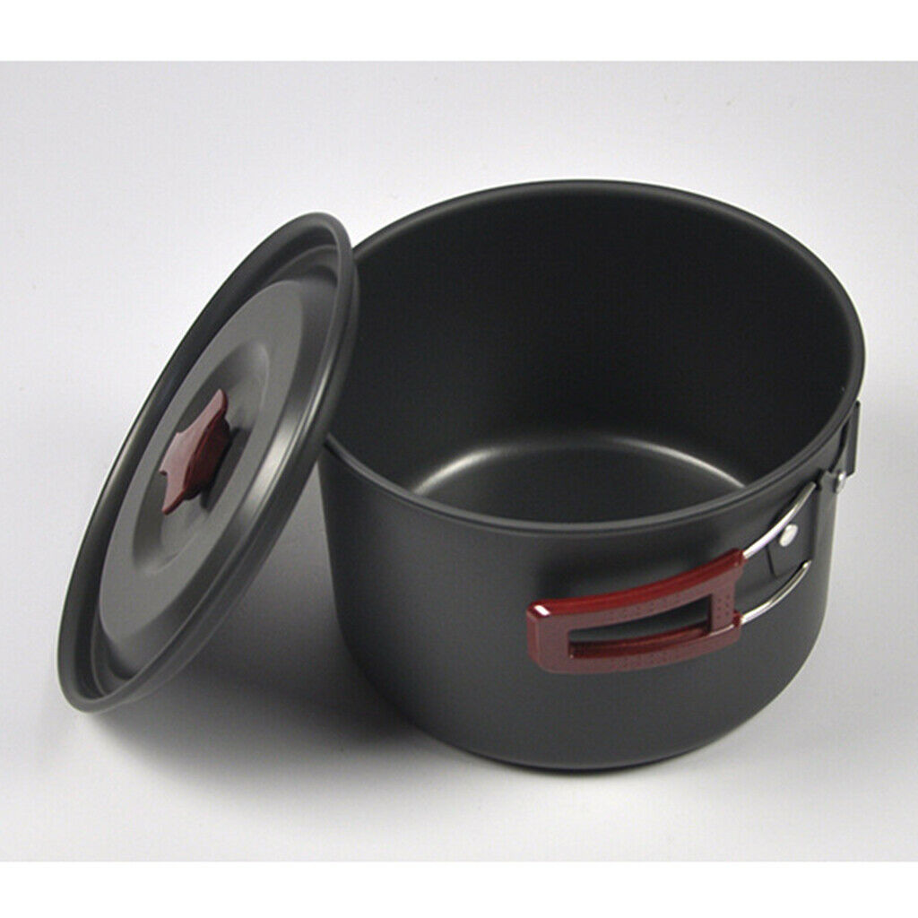 14PCS Camping Cookware Kit Lightweight 4-5 Persons Cooking Pot Pan Bowl