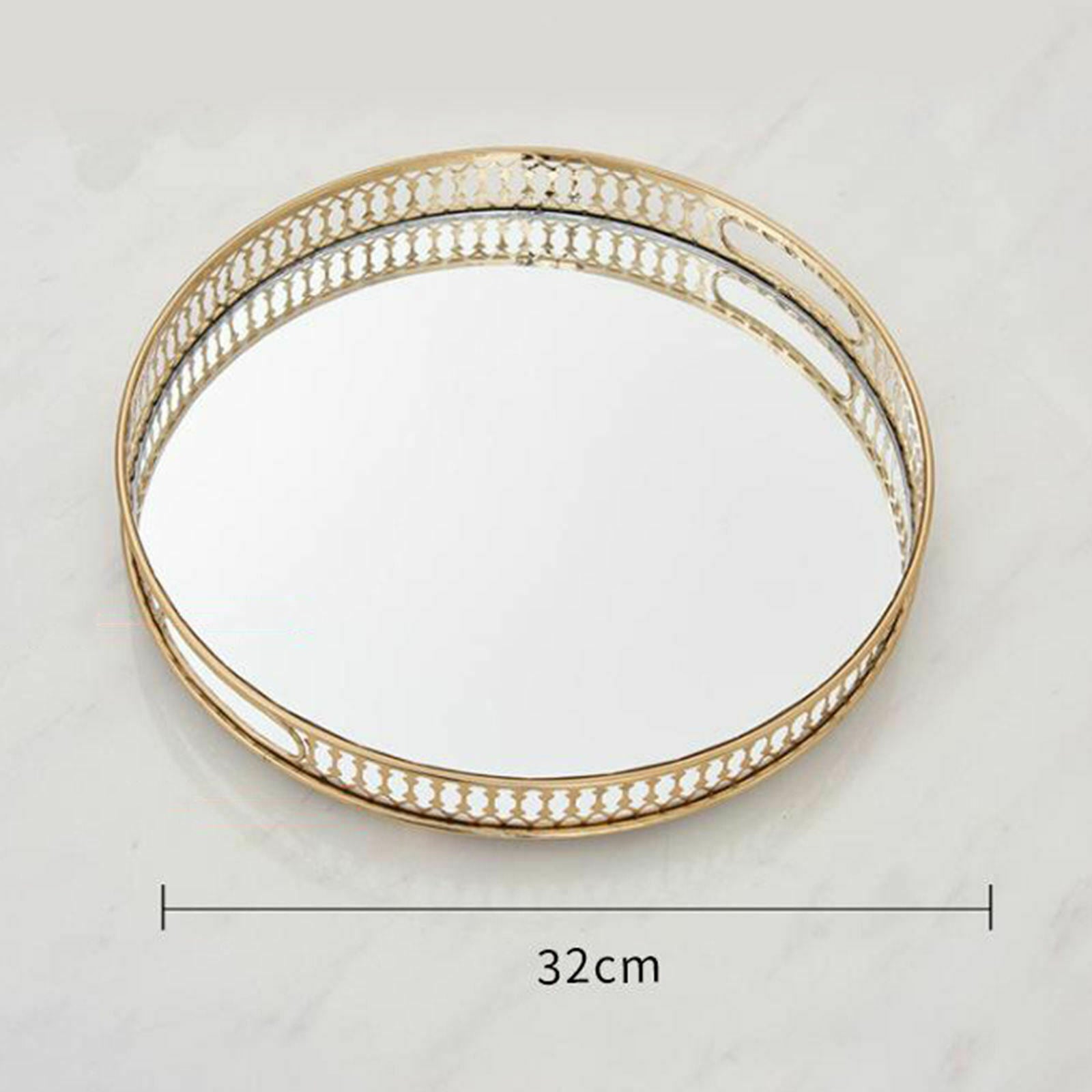 Mirrored Crystal Tray Organizer Jewelry Trinket Storage Plate Home Decor