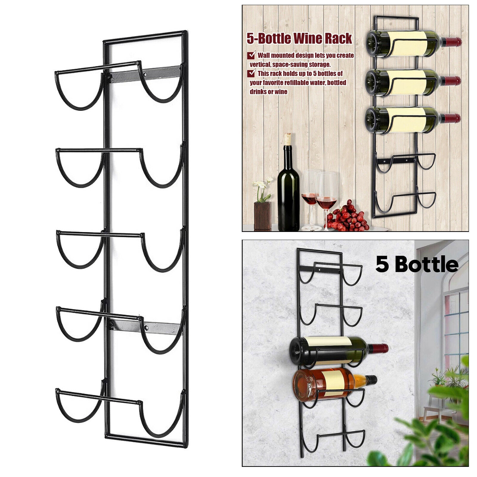 5Tier Metal Wine Rack Towel Holder Table Countertop Bar Display Storage Rack