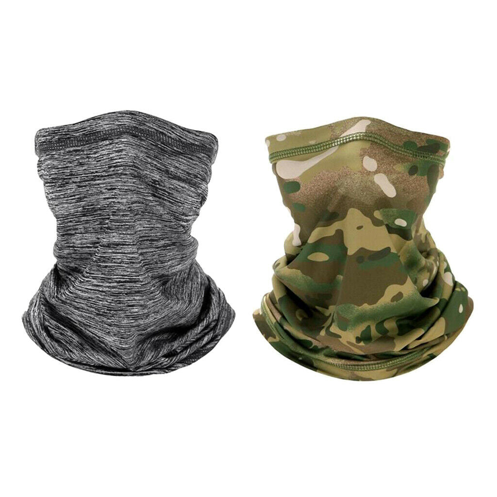 2PCS Mens Outdoor Balaclava Windproof Headscarf Ski Biking Neck Warmer