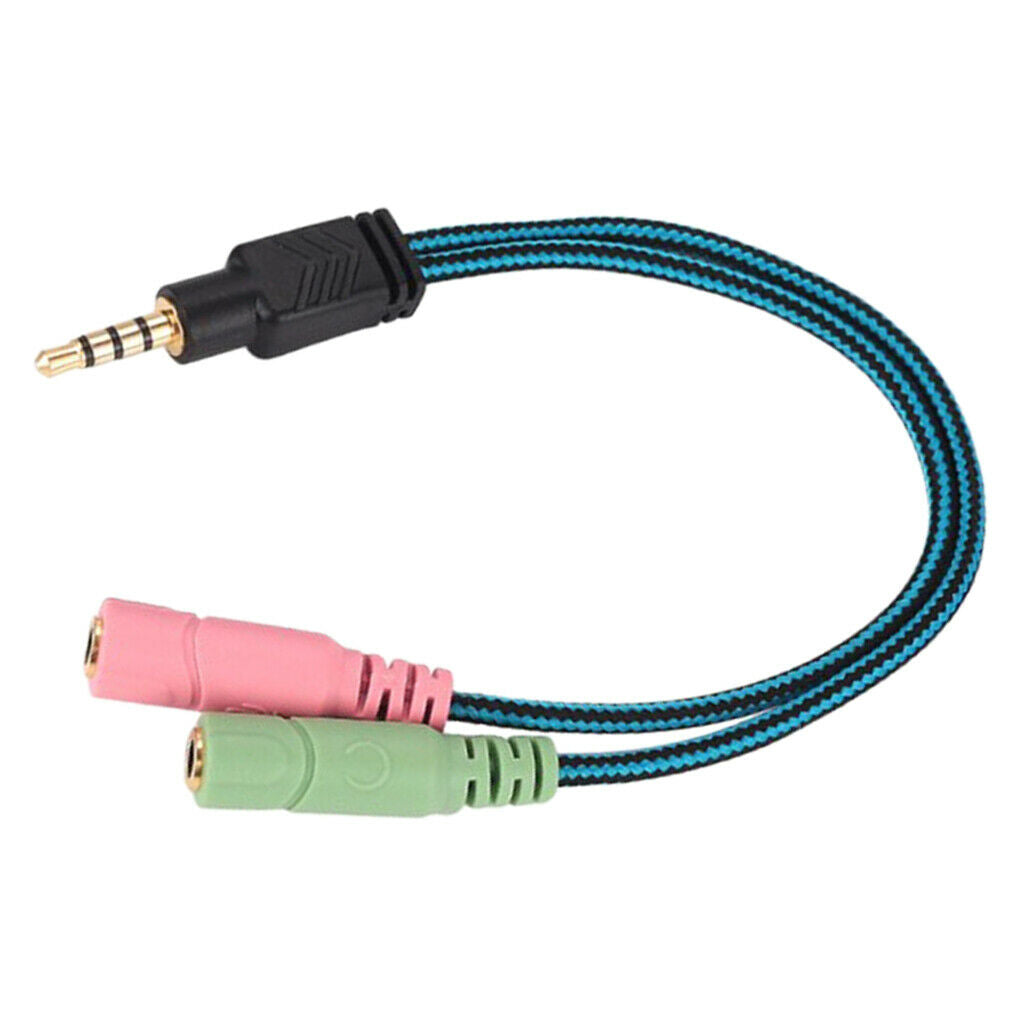 3.5mm 2 Female to 1 Male Mic Plugs Audio Y Splitter Cable for Smartphone