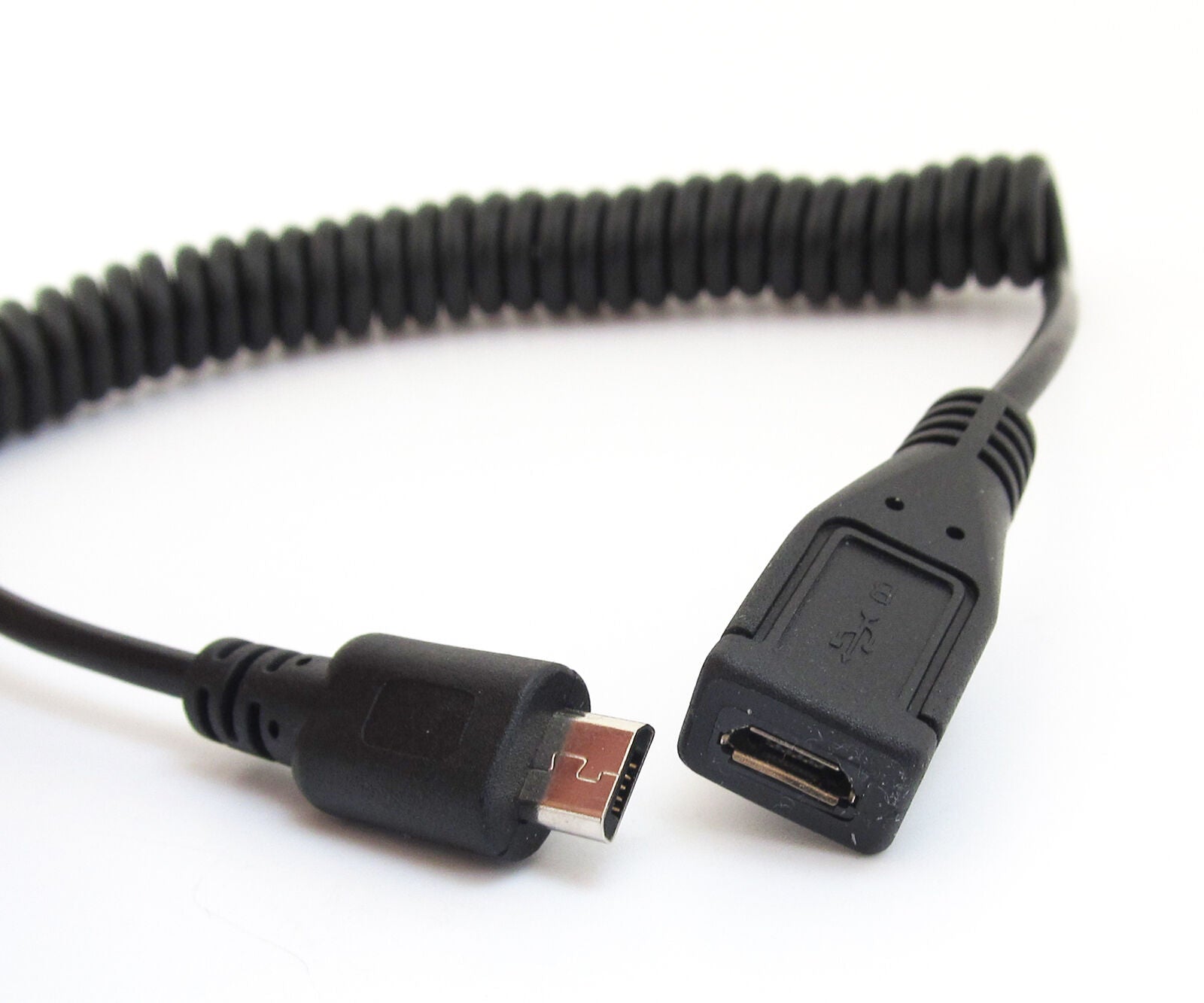 10x 30cm Micro USB 5P 2.0 Male to Female Extension Spring Retractable Data Cable