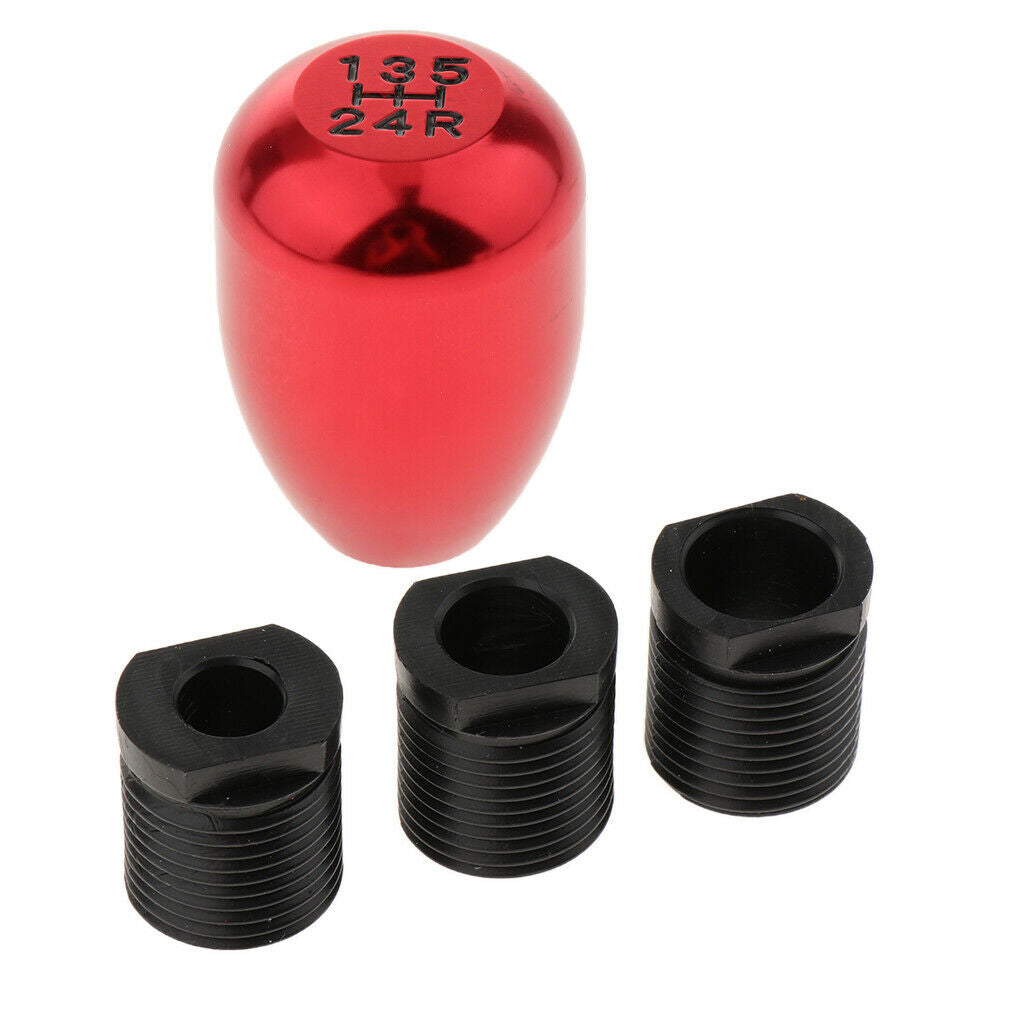 Car Aluminum Alloy 5 Speed Gear Stick Shift Knob Shifter Lever Blue&Red