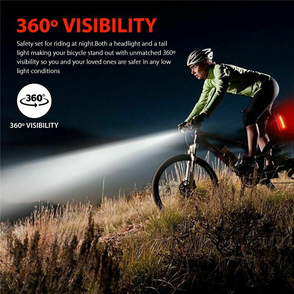 LED Bicycle Headlight Cycling Accessories Bike Rear Lamp Front Headlight
