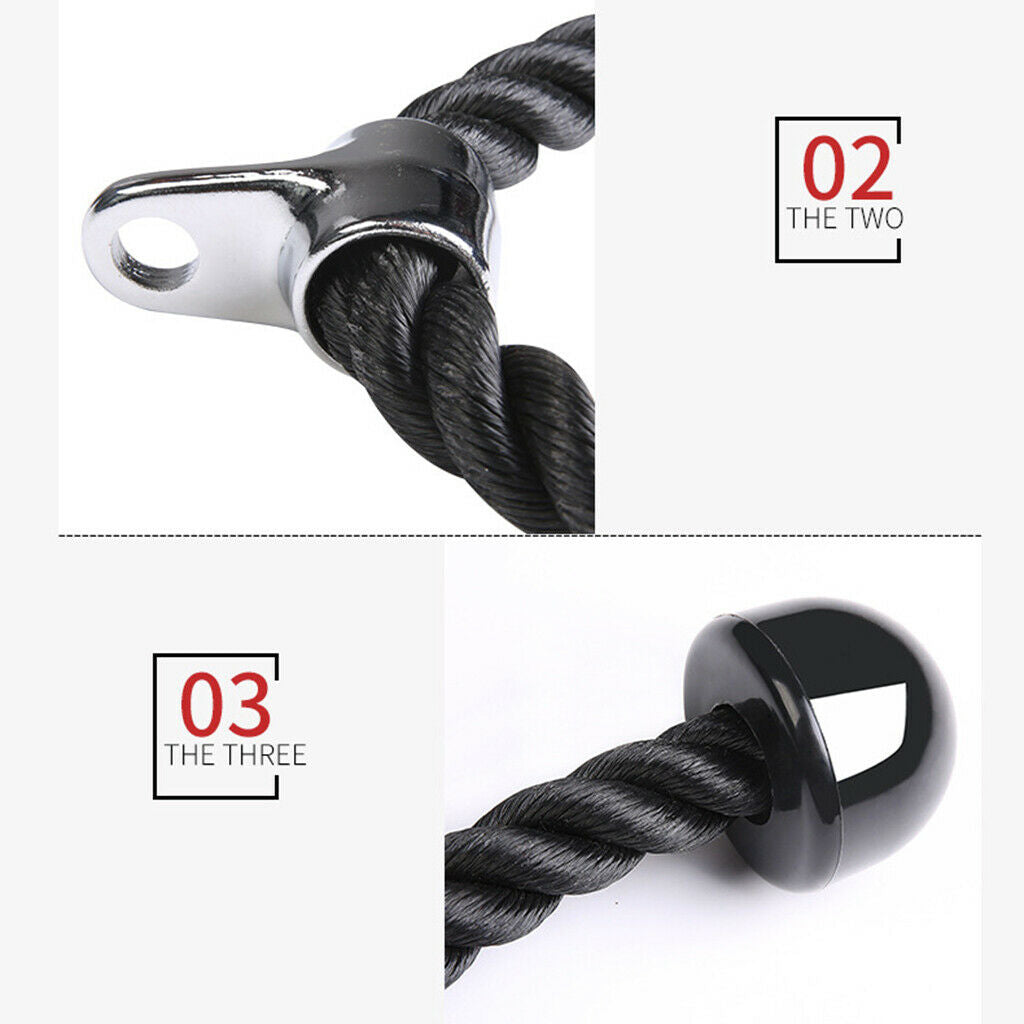 Universal Muscle Gym Triceps Rope Pull Down Cable Attachment 27.6 Inch Rope