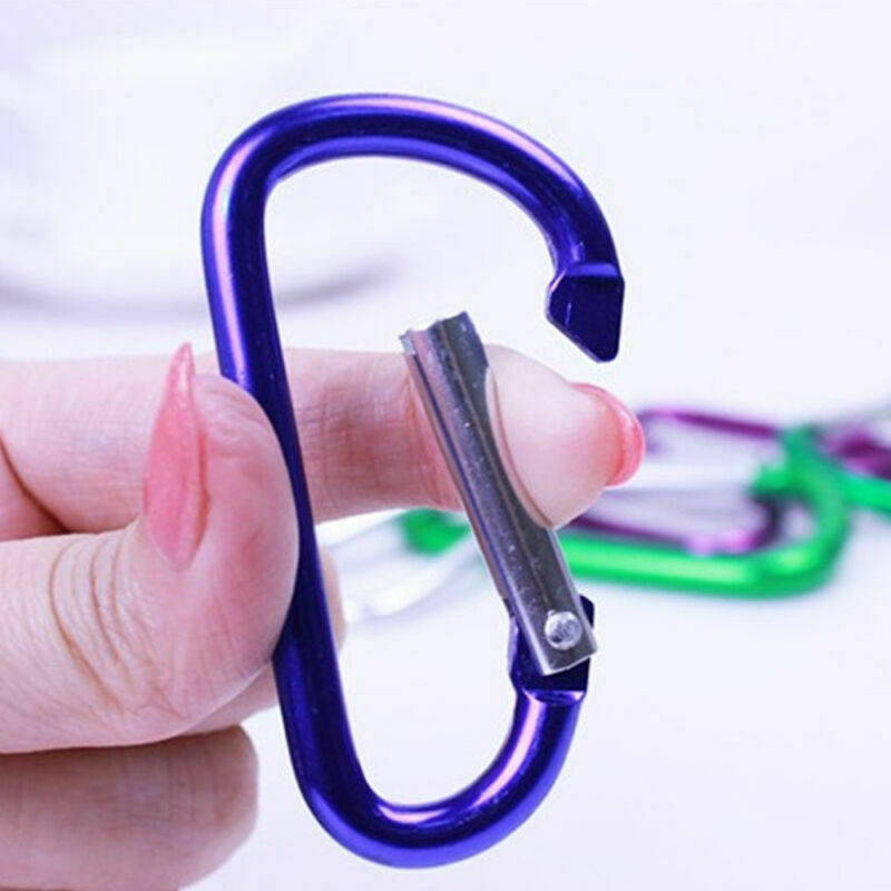 Aluminum Carabiner D-Ring Key Chain Clip Snap Hook Karabiner Camping Random 1Pc