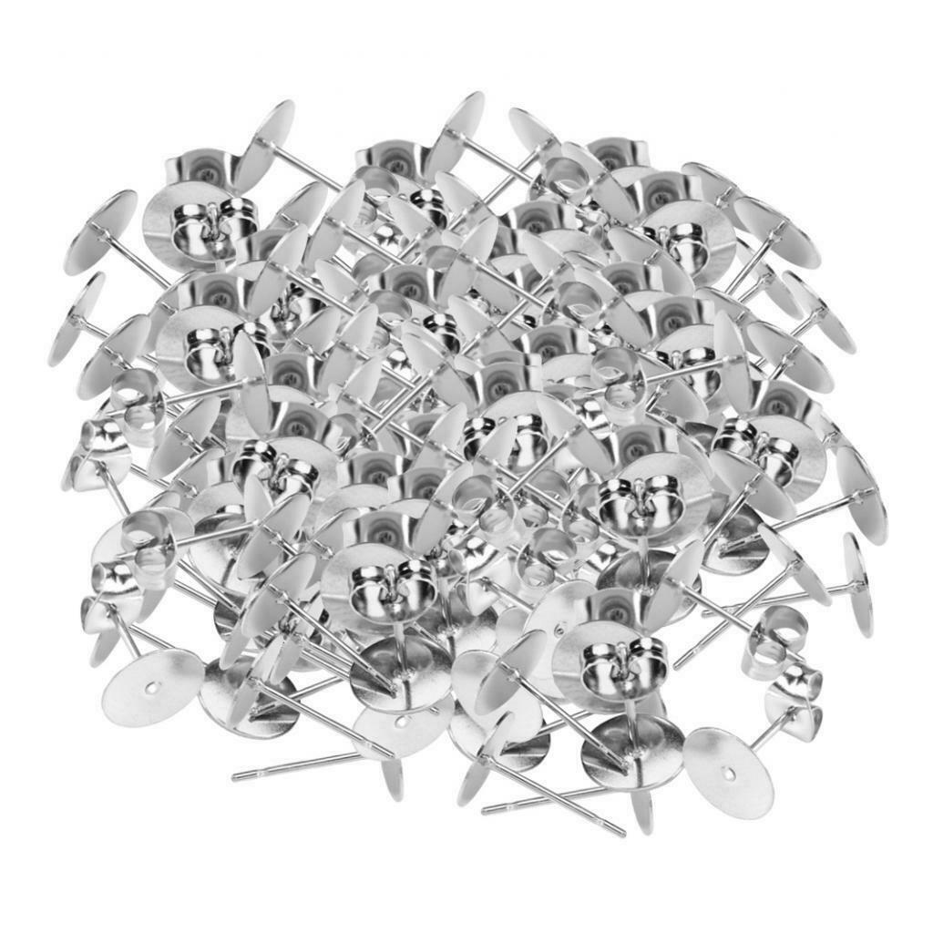 100 Pcs Stainless Steel Blank Earrings Setting for Earrings Accessories