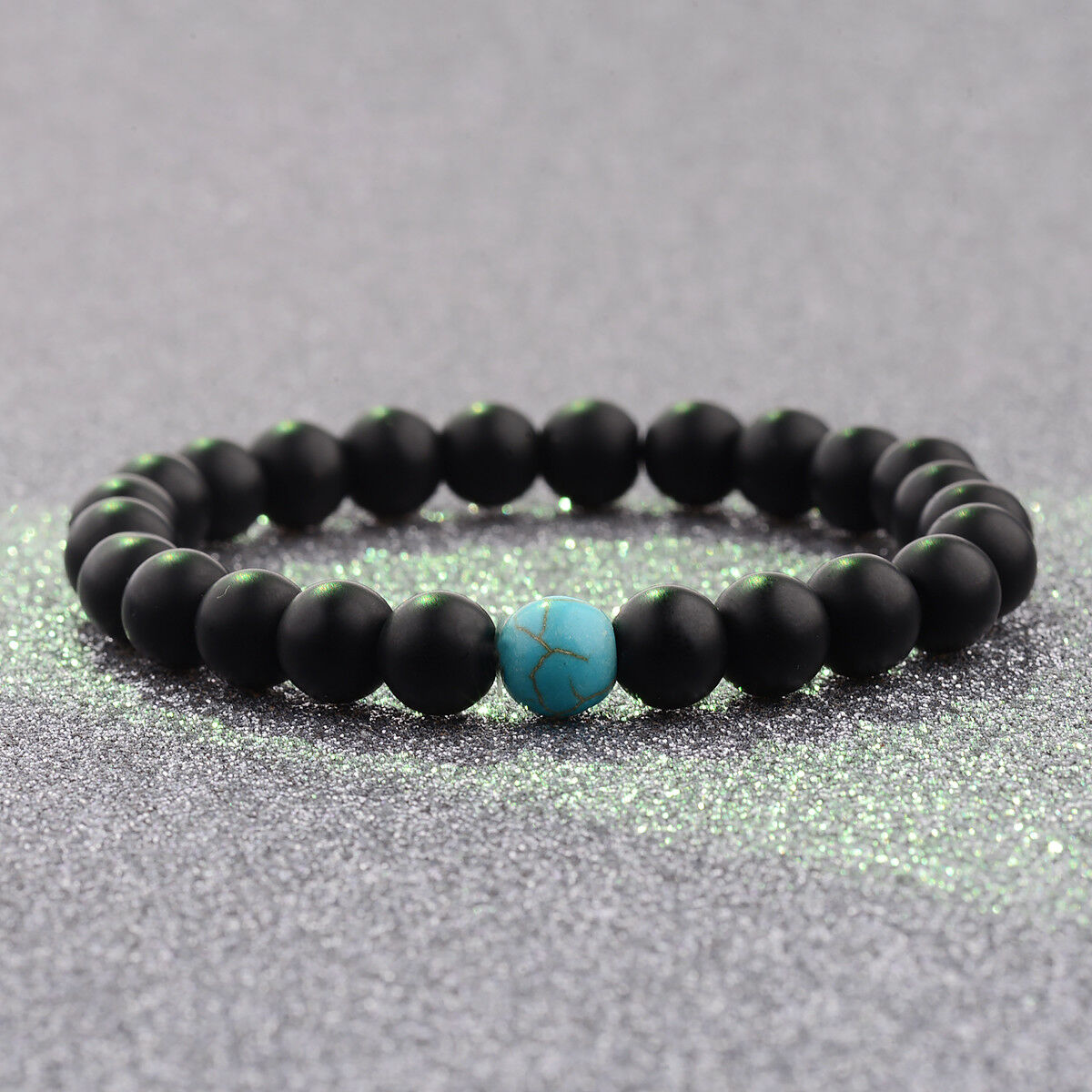 Couple His&Hers Distance Bracelets Lava Bead Turquoise Matching YinYang Jewelry