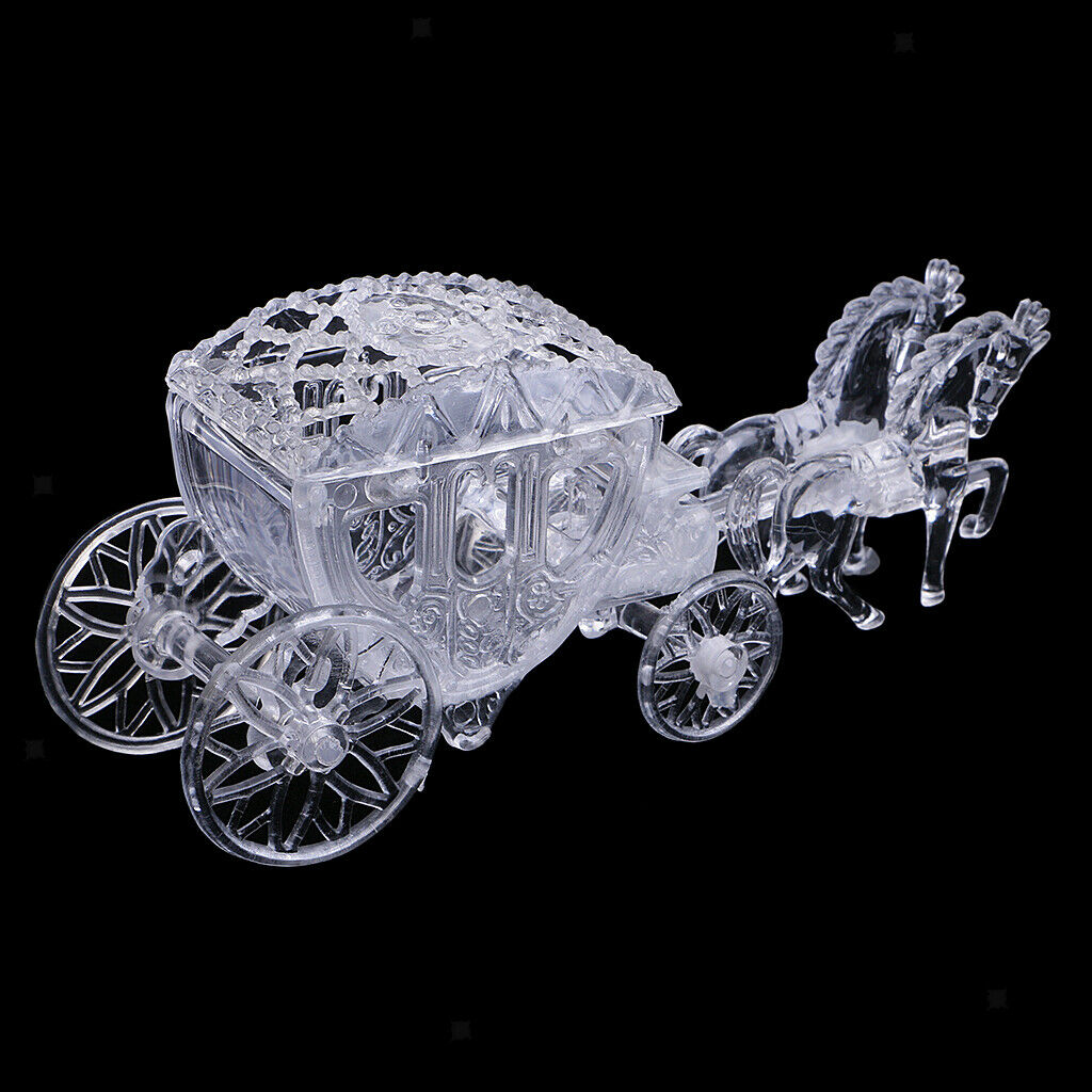 12Pcs Crystal Horse Clear Shape Candy Plastic Boxes Creative Solid Color Wedding