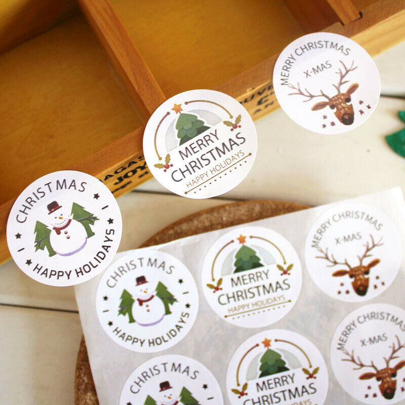 90pcs Merry Christmas Seal Stickers Snowman Labels DIY Xmas Gift Box Stick.l8