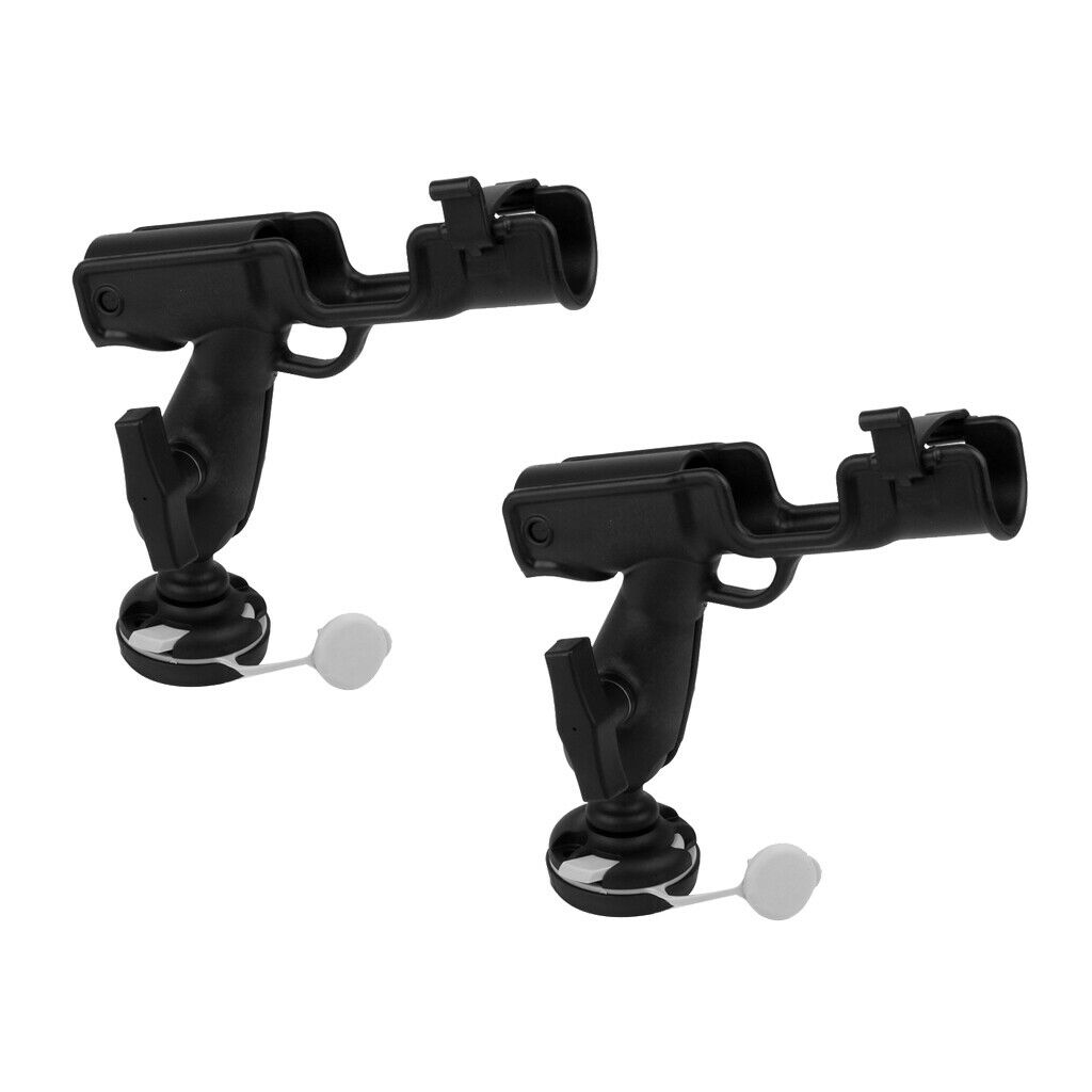 2Pieces Rod Holder Bracket Rotatable Fishing Pole Rack Tube Boat Black