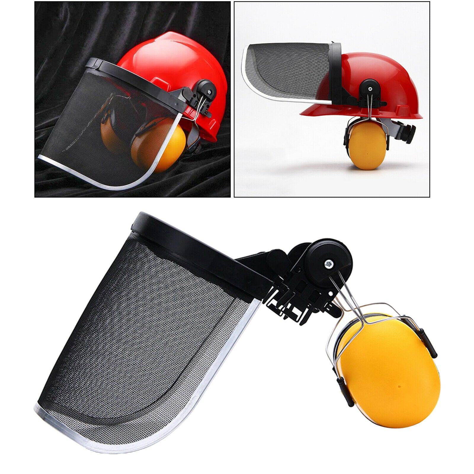 Replacement Face Shield Earmuffs for Forestry Safety Helmet Hat Heavy Duty
