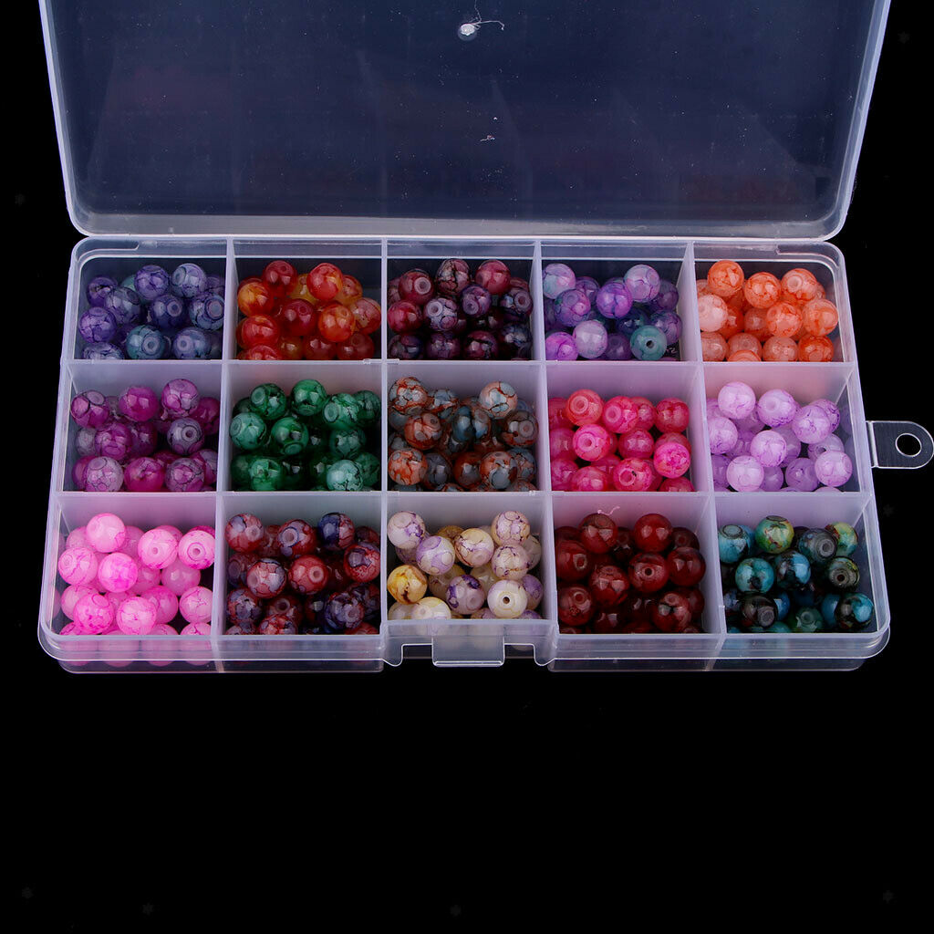 300Pcs 8mm Assorted Colors Crystal DIY Charms Baking Painted Beads DIY Bracelet