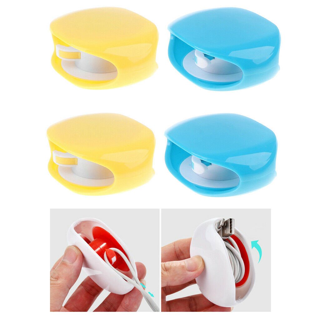 4 Pcs Automatic Bobbin Cable Winder Cord Organizer for Headphones USB Cables