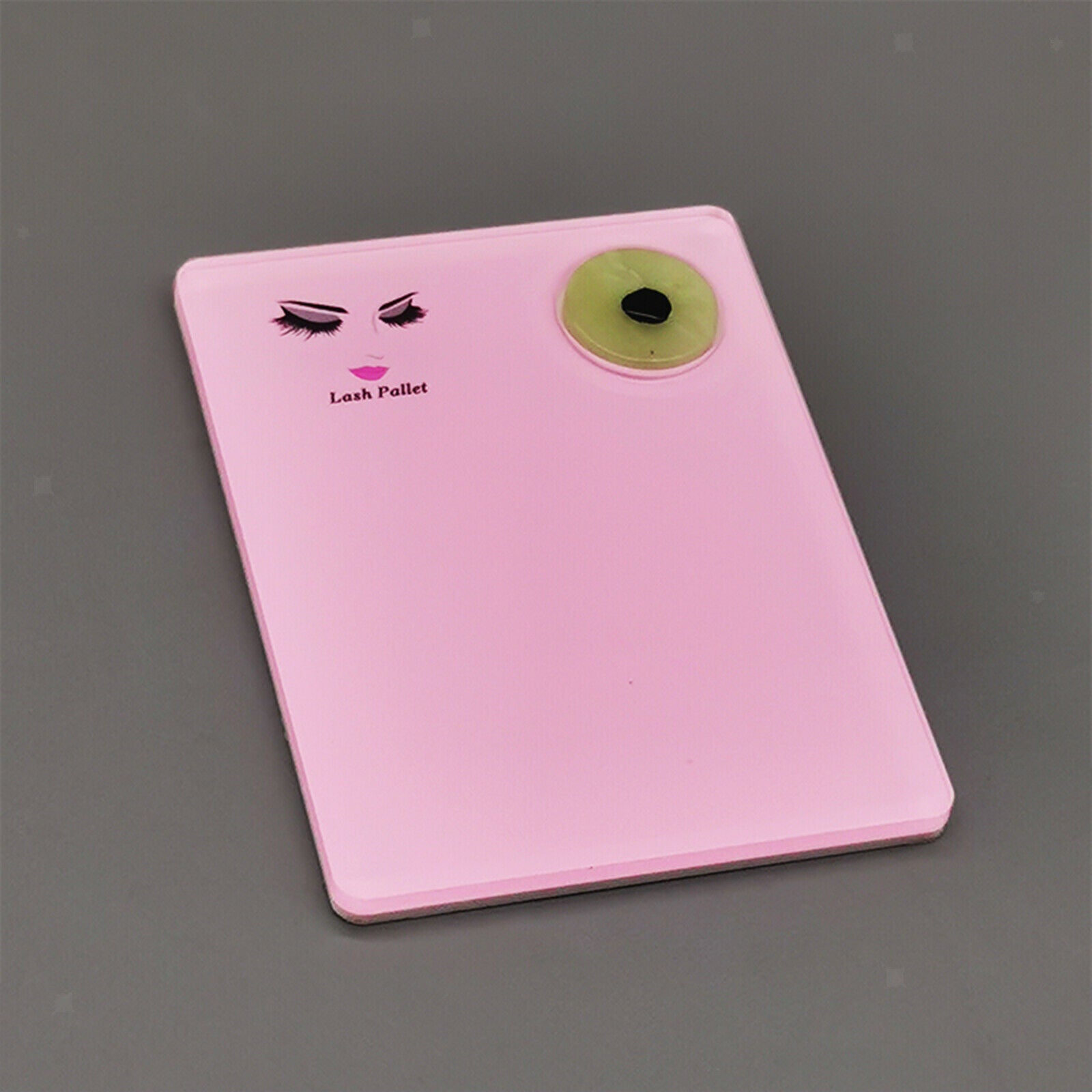 Pink Acrylic Eyelash Extension Stand Case Base Palette Pad Round Jade