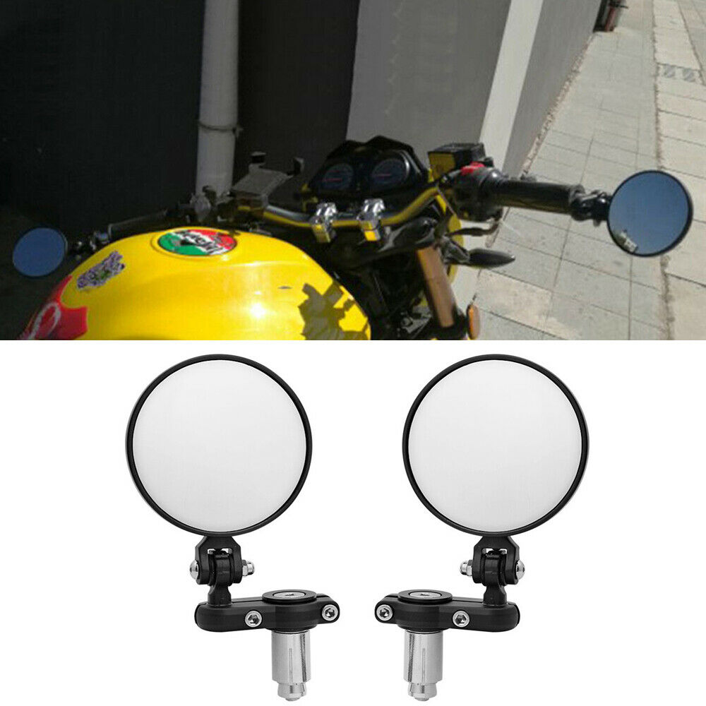 2x Motorcycle Scooter Handlebar Mirrors Side Mirrors Universal Aluminum Alloy