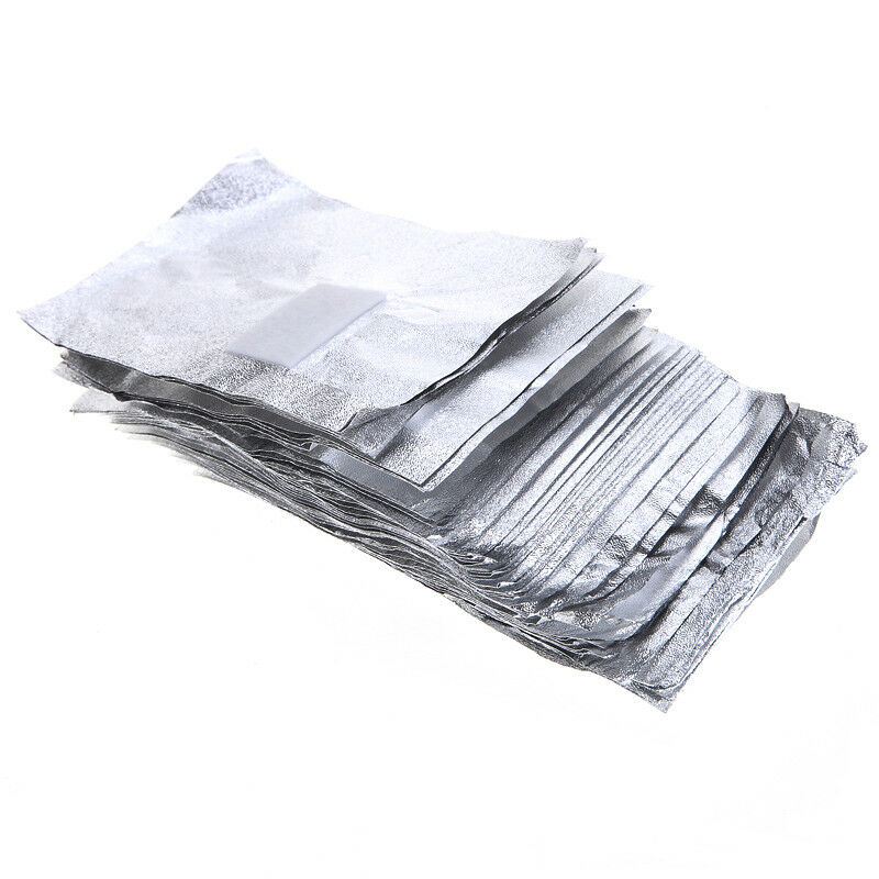 100Pcs Nail Art Gel Polish Remover Pads Soak Off Aluminium Foil Cleaning Wrap