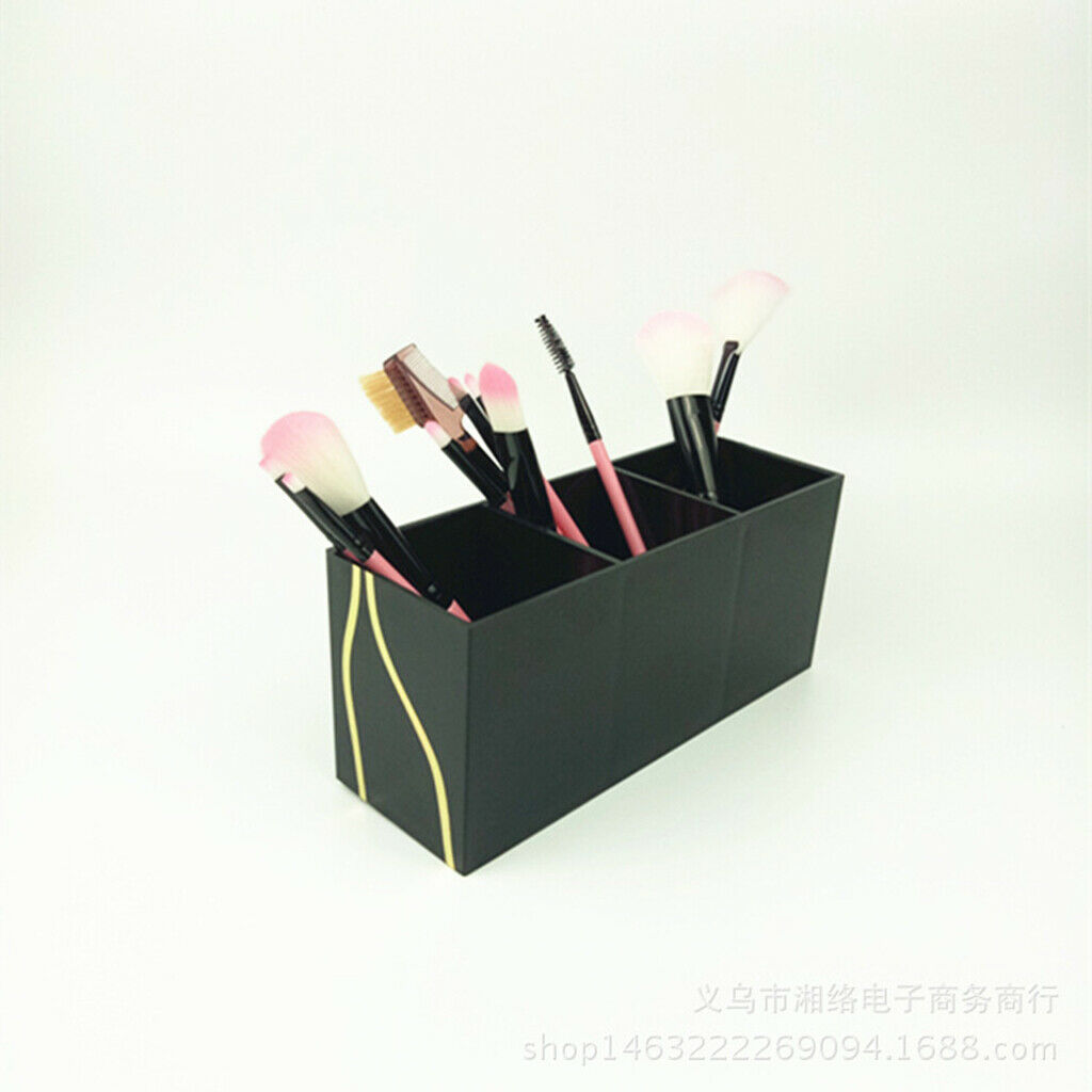 Makeup Brushes Display Holder Storage Container Acrylic Case with 3 Holes