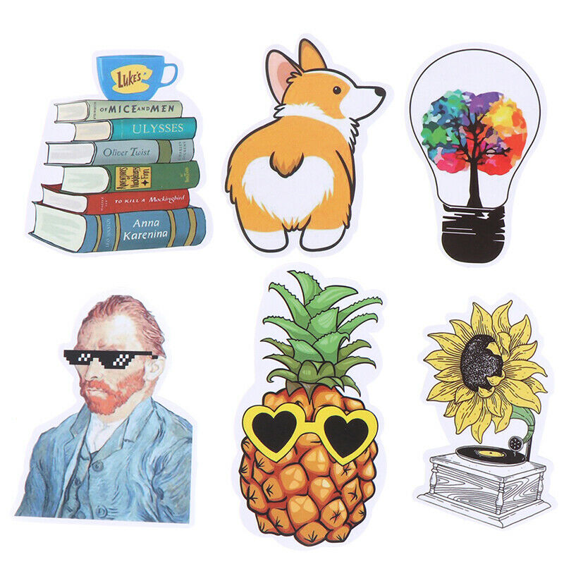 53Pcs Summer light yellow stickers DIY scrapbook suitcase laptop guitar s.l8