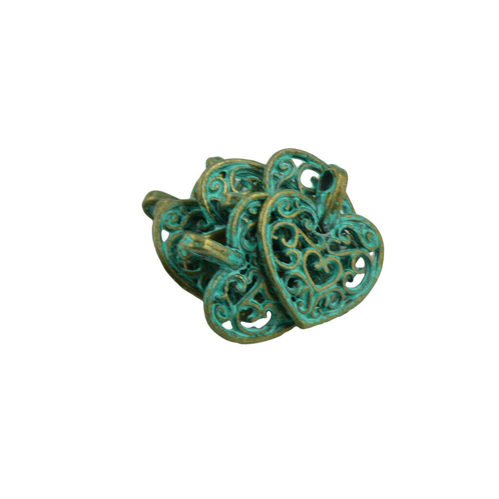 50pcs Patina Hollow Out Pendant Charms Hearts Locket Findings Jewelry Crafts