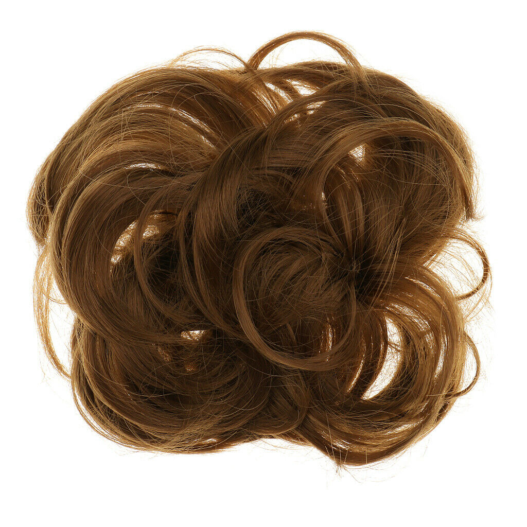Wavy Curly Drawstring Synthetic Hair Bun Updo Cover Chignon Hair Extension 6