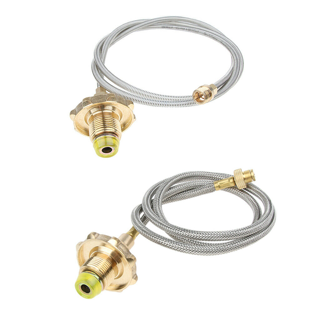 Camping Stove High-Pressure Propane Hose and Adapter for Flat Gas Tank 106cm