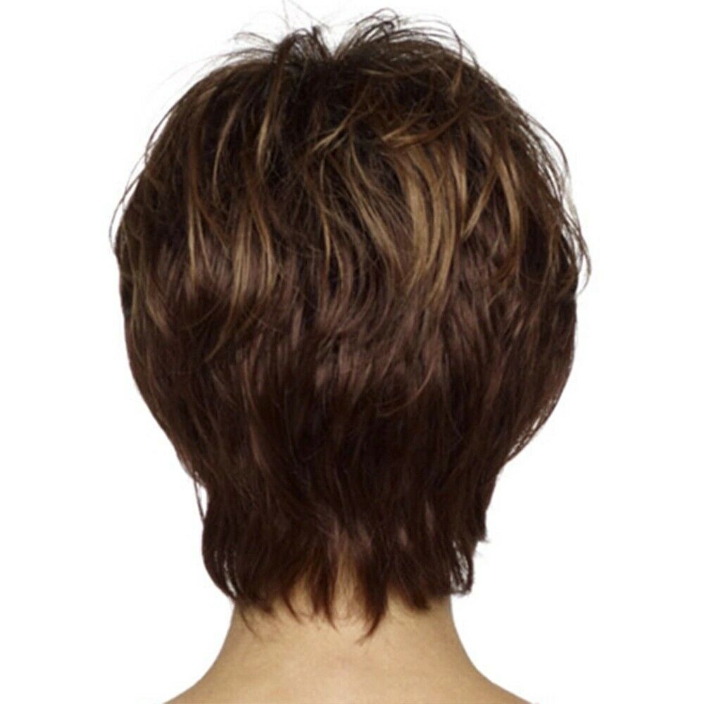 Wigs Short Boy Cut Synthetic Capless Women's Straight Fashion Highlights