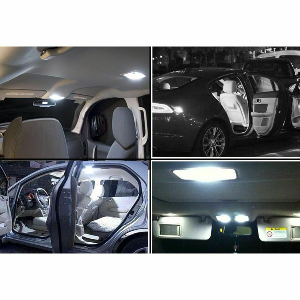 10x 6000K Bright White T10 Wedge 5630 LED Light Bulb W5W Car Side Light Bulb