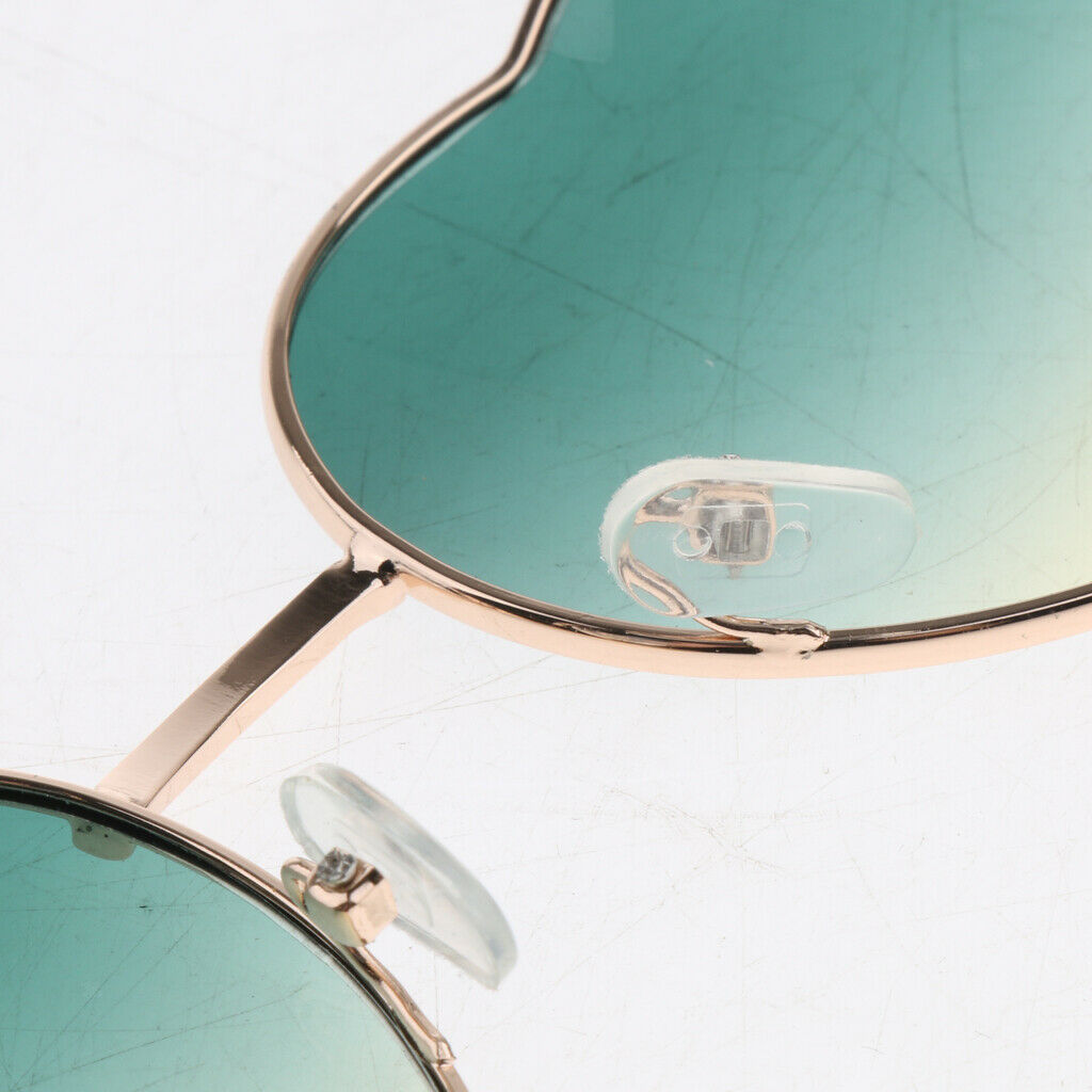 Metal Frame Heart Shaped Sunglasses Women Party Eyewear Eyeglasses Green