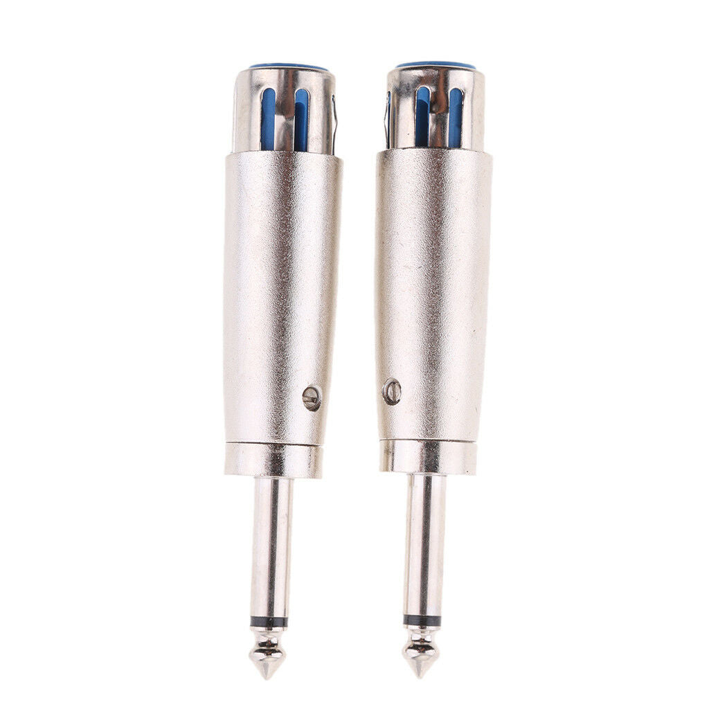 Metal XLR 3 Pin Female to Mono 6.35mm 1/4 Male   Plug Adaptor Converter