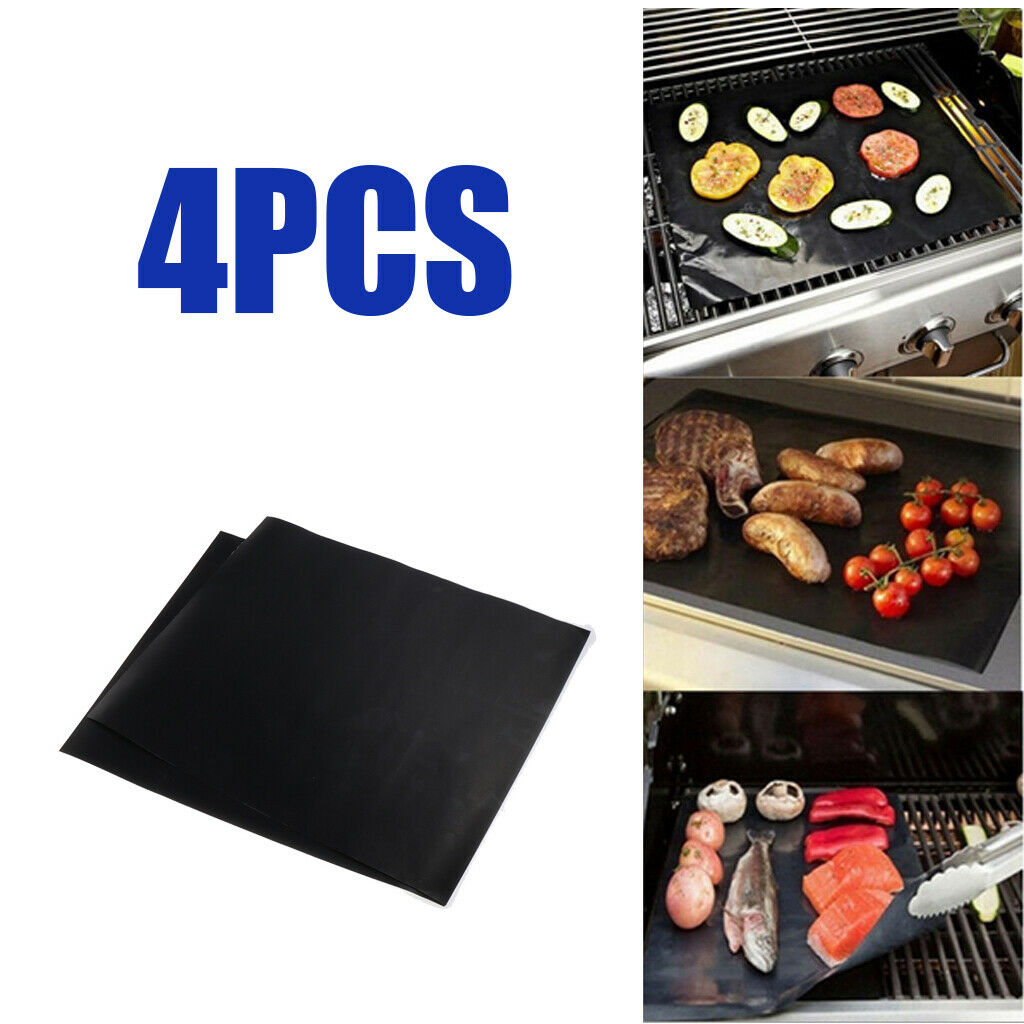 4xNon-stick BBQ Grill Baking Mats 13x15.7" for Electric Grill Gas Charcoal