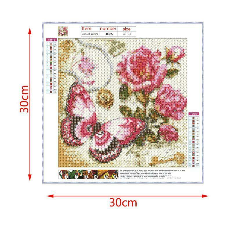 Flowers Butterfly 5D Full Drill Diamond Painting Embroidery Cross Stitch Kit DIY