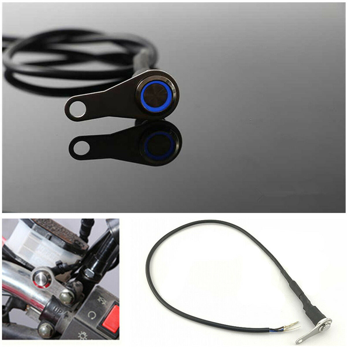 Waterproof Self Locking Button Switch with Blue LED As For Headlight  Fog Light