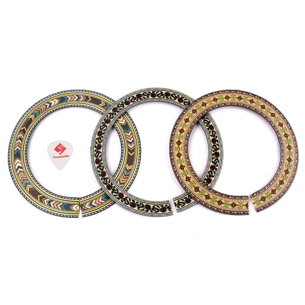 3pcs Rosette Soundhole Inlay for Classical Guitar Parts