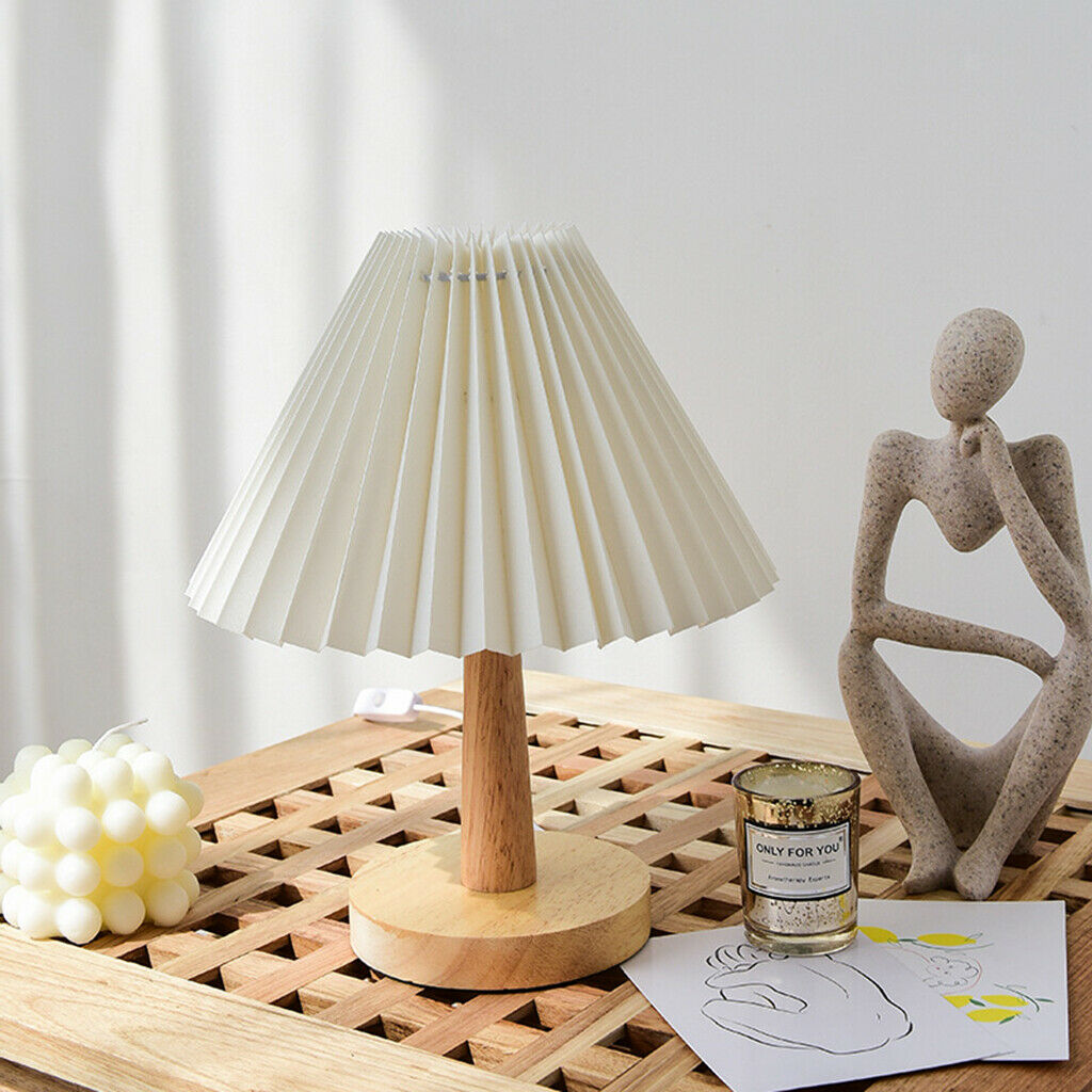 USB Fabric Shade Table Lamp Dimmable Baby Desk Reading Night Light LED Bulb
