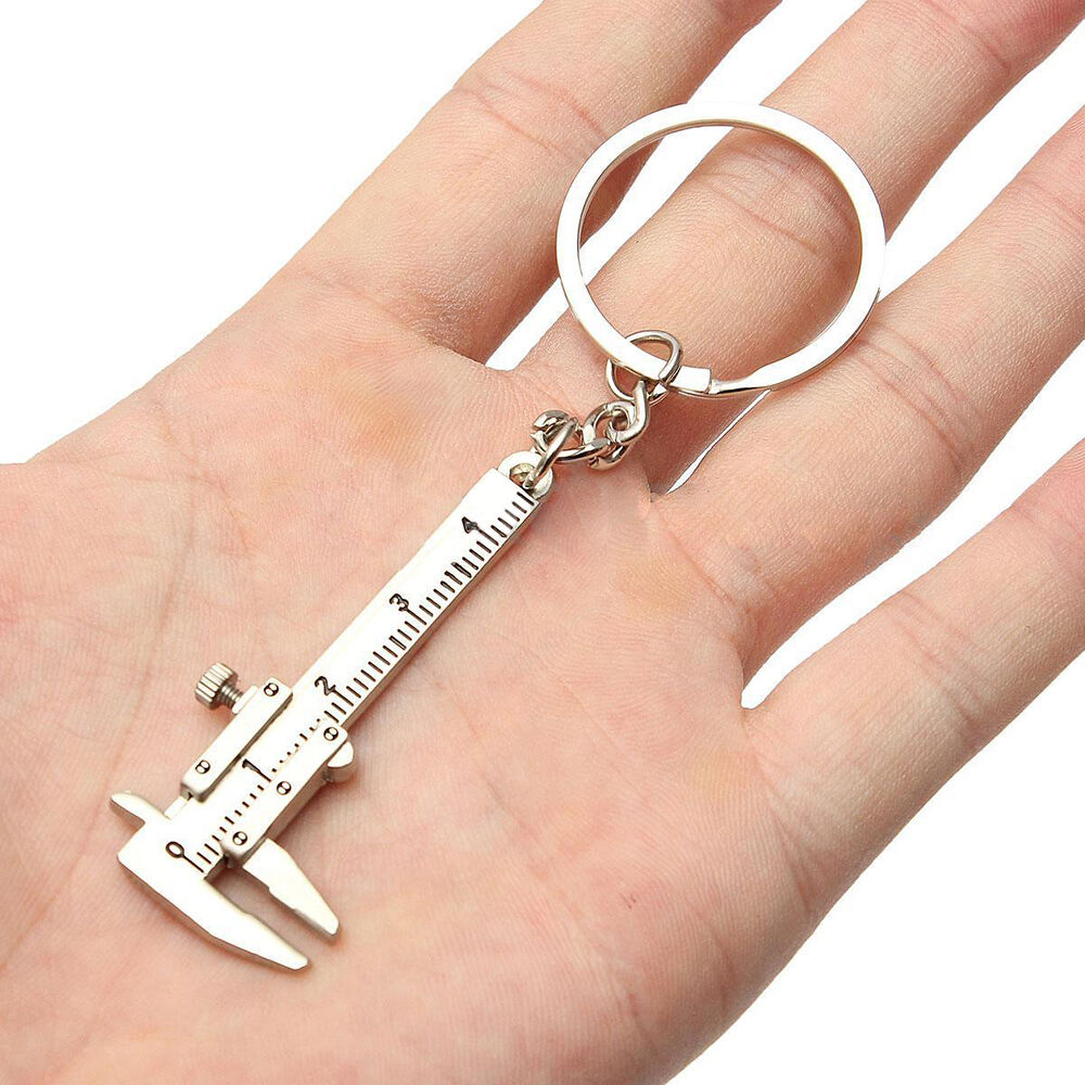 Wholesale Mini Vernier Caliper Tool Pendant Slider Slides Keyring Key Chain Gift