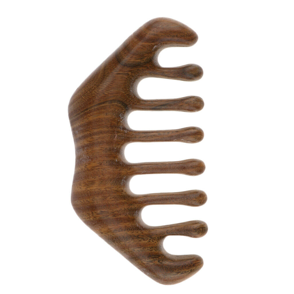 Handmade Green Sandalwood Hair Comb for Long Thick Curly Hair Beard Travel
