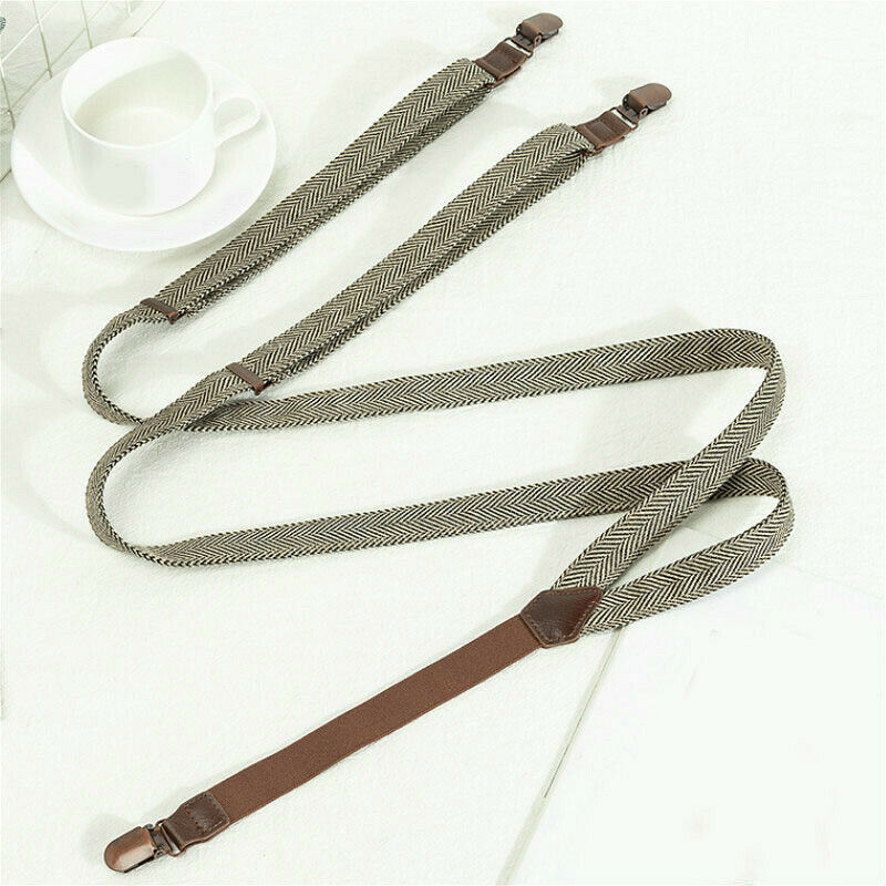 Men's 20mm Braces Y-Back Trousers Strap Herringbone Suspenders Canvas Adjustable