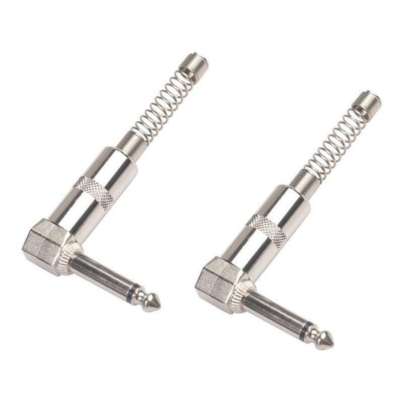 2 Packs Zinc Alloy L-Shape 6.35mm 1/4inch   Mic Audio Instruments Parts