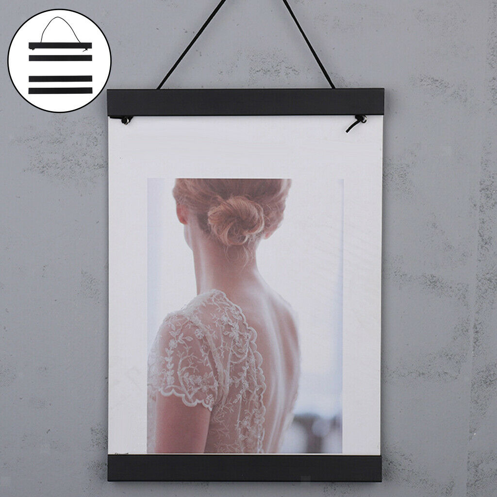 Wooden Poster Hanger Frame Decorative Artwork for Photo Canvas Wall Hanging