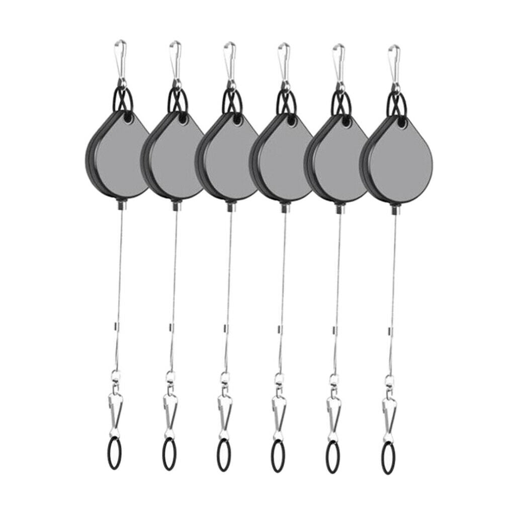 6 Packs Portable VR Cable Management Ceiling Pulley System Heavy Duty Black