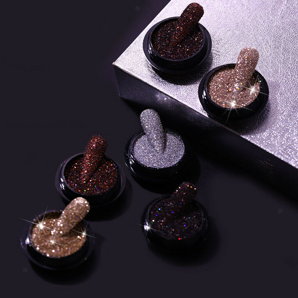 6Colors Nail Art Decor Glitter Dust Powder Set For DIY Acrylic UV Gel Tips