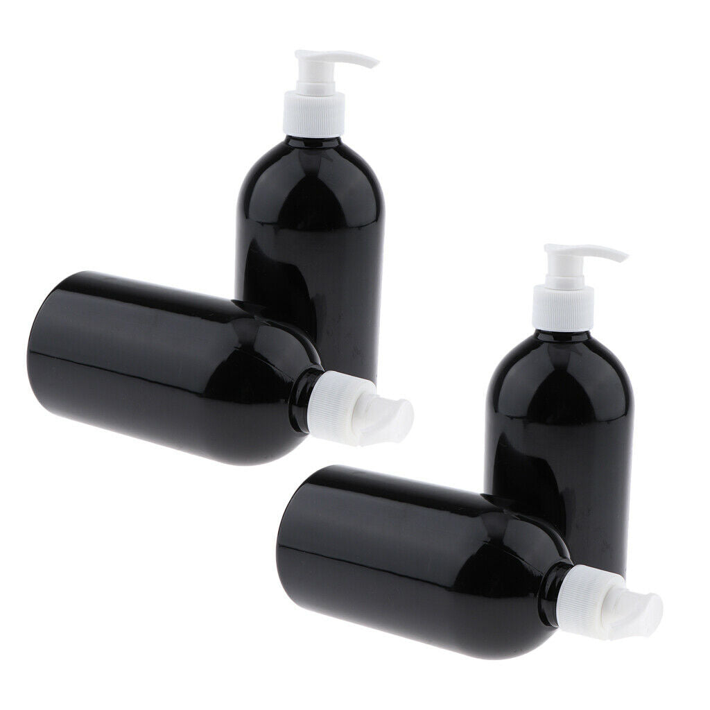 4x 500ml Empty Lotion Pump Bottle Shampoo Atomizer Travel Containers Black