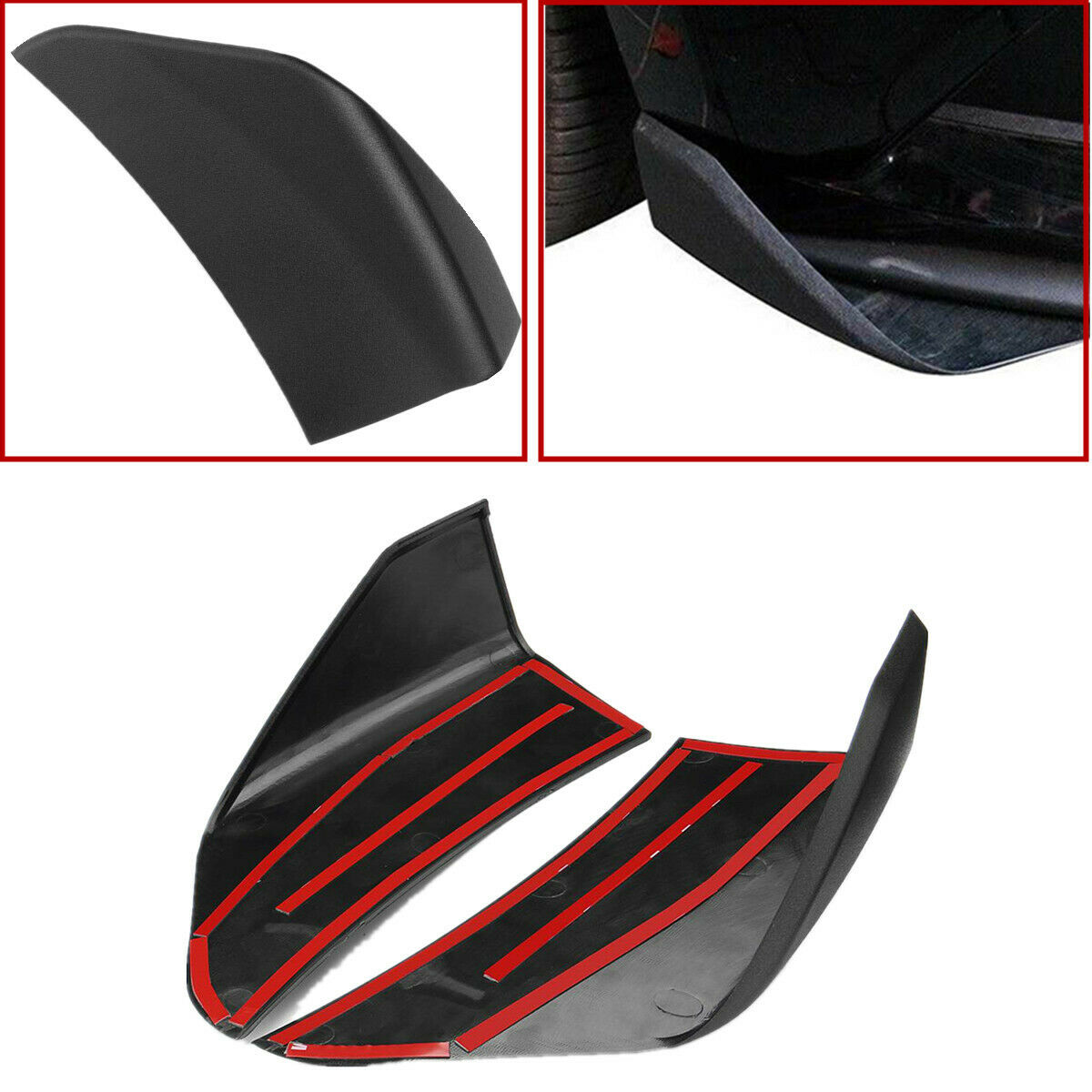 For 2015-2017 Ford MUSTANG 1 Pair ABS Plastic  Iconic Look Front Bumper Spoiler