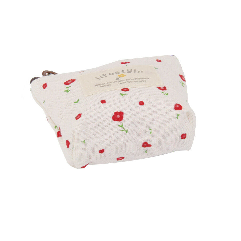 2pieces Girls Lady Coin Purse Bag Change Bag of Flower Pattern