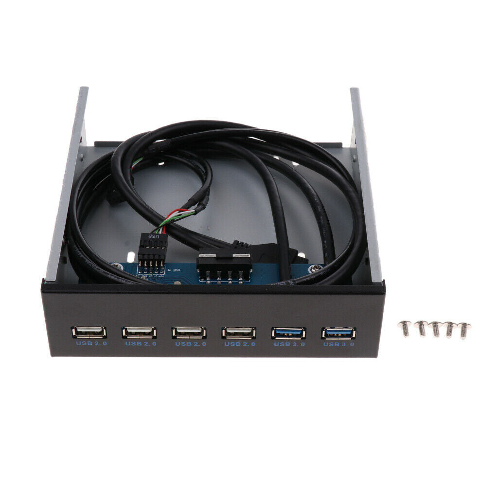 6Port Drive Front Panel USB3.0+USB2.0 Data Hub Transfer Speed up to 5 Gbps