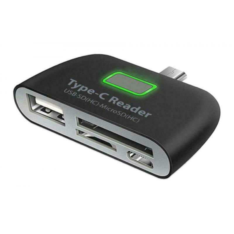 Type C 3.1 to USB 2.0 OTG HUB Adapter SD/TF Memory Card Reader For