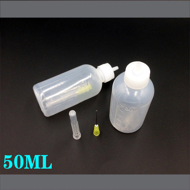 2Pcs White Plastic Glue Liquid Container Bottle Dispenser
