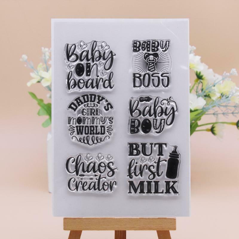 Baby Birth Embossing Silicone Clear Stamp Set for DIY Crafts Card Making
